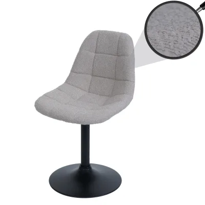 Esszimmerstuhl MCW-A60, Küchenstuhl Stuhl Drehstuhl, Stahl MVG Stoff/Textil Bouclé (450g/m²) ~ taupe