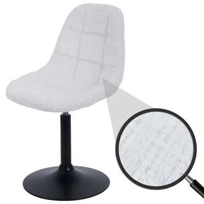 Esszimmerstuhl MCW-A60, Küchenstuhl Stuhl Drehstuhl, Stahl MVG Stoff/Textil Chenille (465g/m²) ~ creme
