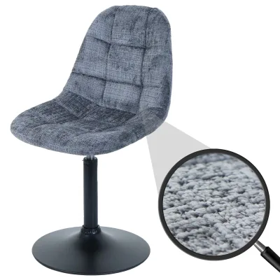 Esszimmerstuhl MCW-A60, Küchenstuhl Stuhl Drehstuhl, Stahl MVG Stoff/Textil Chenille (465g/m²) ~ dunkelgrau
