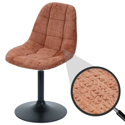 Esszimmerstuhl MCW-A60, Küchenstuhl Stuhl Drehstuhl, Stahl MVG Stoff/Textil Chenille (465g/m²) ~ terrakotta