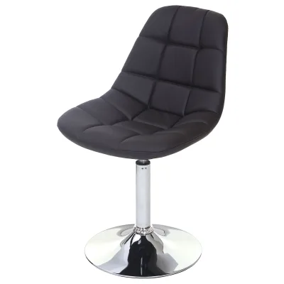 Esszimmerstuhl MCW-A60, Stuhl Drehstuhl, Retro 50er Jahre Design ~ Kunstleder braun, Chromfuß