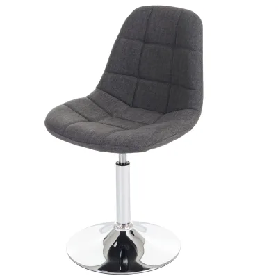 Esszimmerstuhl MCW-A60, Stuhl Drehstuhl, Retro 50er Jahre Design ~ Stoff/Textil hellgrau, Chromfuß