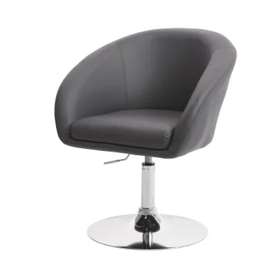 Esszimmerstuhl MCW-F19, Küchenstuhl Stuhl Drehstuhl Loungesessel, drehbar höhenverstellbar ~ Kunstleder grau