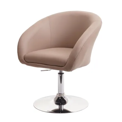 Esszimmerstuhl MCW-F19, Küchenstuhl Stuhl Drehstuhl Loungesessel, drehbar höhenverstellbar ~ Kunstleder taupe