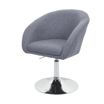 Esszimmerstuhl MCW-F19, Küchenstuhl Stuhl Drehstuhl Loungesessel, drehbar höhenverstellbar ~ Stoff/Textil dunkelgrau
