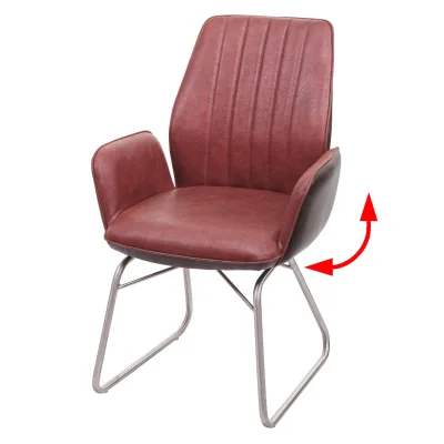 Esszimmerstuhl MCW-G73, Küchen/Schwingstuhl, Wippfunktion Stoff Kunstleder Edelstahl gebürstet ~ braun Wildlederoptik