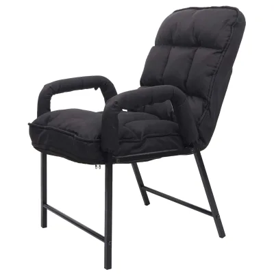Esszimmerstuhl MCW-K40, Stuhl Polsterstuhl, 160kg belastbar Rückenlehne verstellbar Metall ~ Stoff/Textil schwarz
