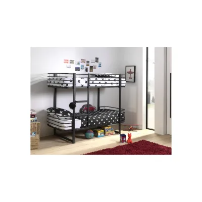 Etagenbett Metall Oscar, 2 Liegeflächen 90 x 200 cm, Schwarz
