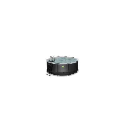 EXIT Black Leather Pool ø450x122cm mit Sandfilterpumpe - schwarz