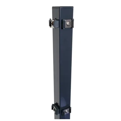 Fa-Bausysteme Eckzaunpfosten Anthrazit Klemmplättchen Höhe: 1230 mm