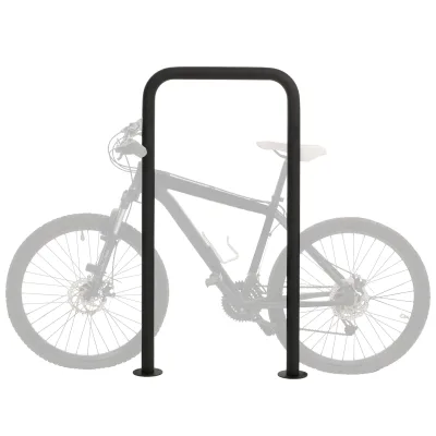 Fahrradbügel MCW-N42, Fahrradständer Anlehnbügel Bügel Absperrung, In-/Outdoor Stahl pulverbeschichtet 120x70x12cm