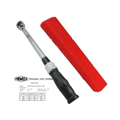 FAMEX 10865 Profi Drehmomentschlüssel 12,5 mm (1/2-Zoll)-Antrieb, 40-210 Nm