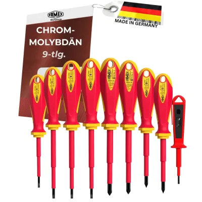 FAMEX 7734-9 Elektriker Schraubendreher VDE aus deutscher Produktion - 9-tlg.