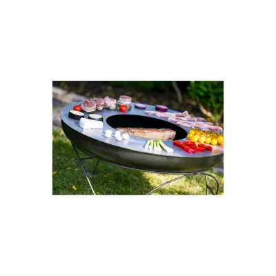 FARMCOOK Bratplatte Grillplatte Feuerplatte für Feuerschale Ø 81 CM