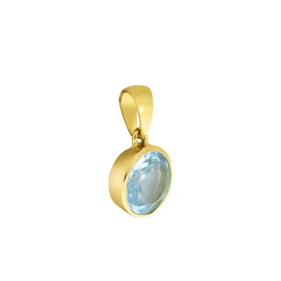 Fascination by Ellen K. Anhänger Gold 585 mit echtem Blautopas (beh.) 8mm