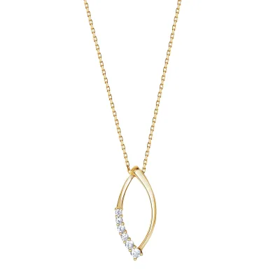 Fascination by Ellen K. Anhänger mit Kette 375/- Gelbgold bicolor Zirkonia
