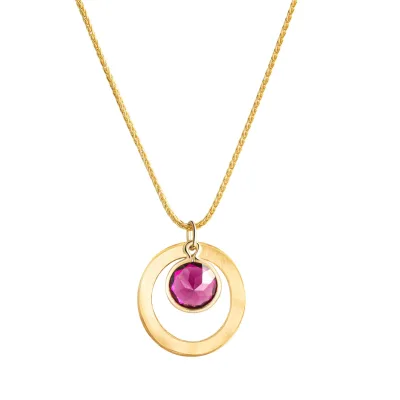 Fascination by Ellen K. Anhänger mit Kette 375 Gelbgold Rhodolit-Granat