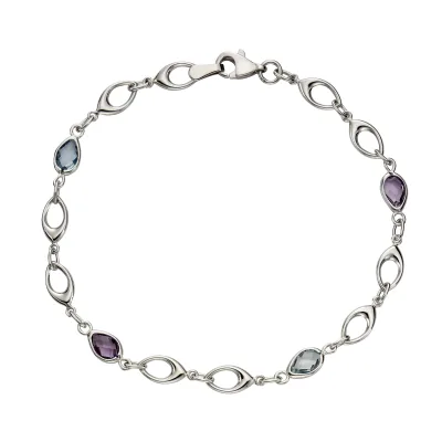 Fascination by Ellen K. Armband 375 Gold mit Blautopas (beh.) und Amethyst