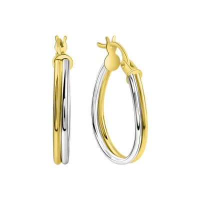 Fascination by Ellen K. Creolen 375/- Gelbgold bicolor 2rhg. glanz