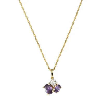 Fascination by Ellen K., F Halskette Gold 375 mit echtem Amethyst + Zirkonia
