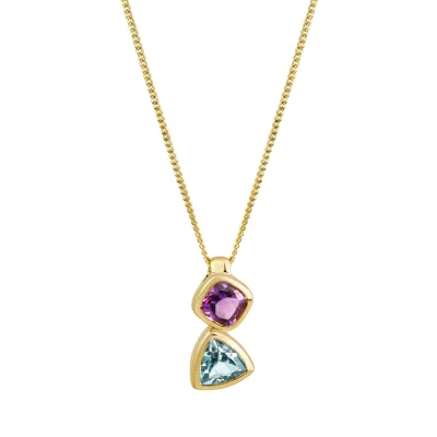 Fascination by Ellen K. Halskette Gold 375 mit Blautopas (beh.) + Amethyst
