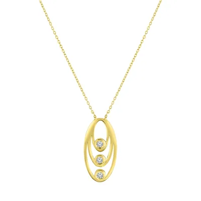 Fascination by Ellen K. Halskette Gold 375 mit weißen Zirkonia-Steinen 45/42cm lang