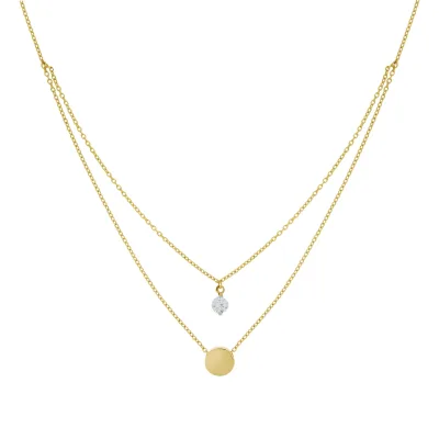 Fascination by Ellen K. Halskette Gold 375 zweifarbig Zirkonia