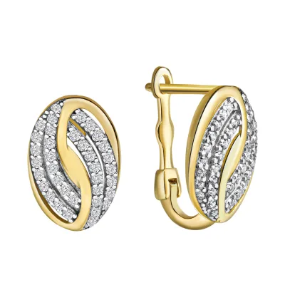 Fascination by Ellen K. Klappcreolen 585/- Gelbgold bicolor Zirkonia