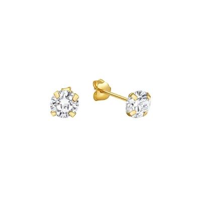 Fascination by Ellen K. Ohrringe Gold 333 mit weißen Zirkonia-Steinen 5mm