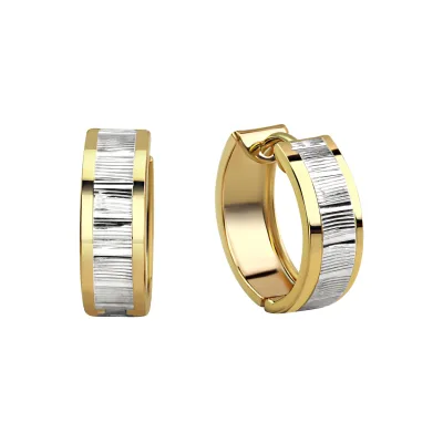 Fascination by Ellen K. Ohrringe Gold 333 zweifarbig glanz/matt 15mm Durchmesser