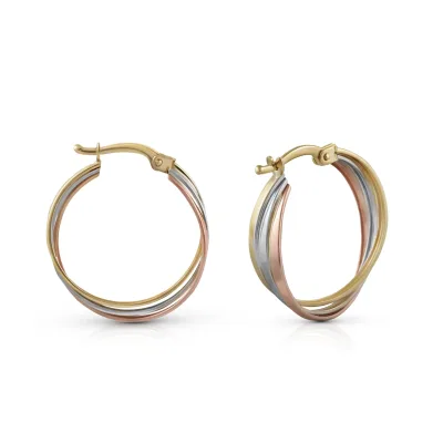 Fascination by Ellen K. Ohrringe Gold 585 dreifarbig 20mm Durchmesser