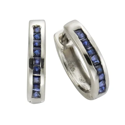 Fascination by Ellen K. Ohrringe Gold 585 mit echtem blauen Safir 12mm Durchmesser