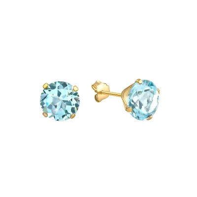 Fascination by Ellen K. Ohrstecker Gold 585 mit echtem Blautopas (beh.) 7mm