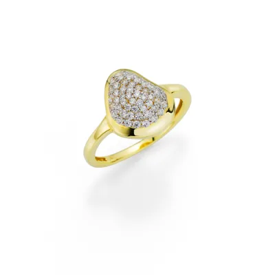 Fascination by Ellen K. Ring Gold 333 zweifarbig mit 53x Zirkonia-Steinen weiß
