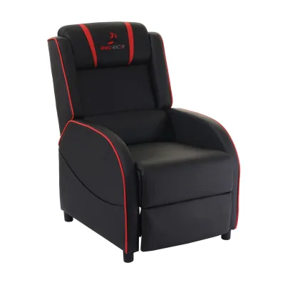 Fernsehsessel MCW-D68, Relaxsessel TV-Sessel Gaming-Sessel, Kunstleder ~ schwarz/rot