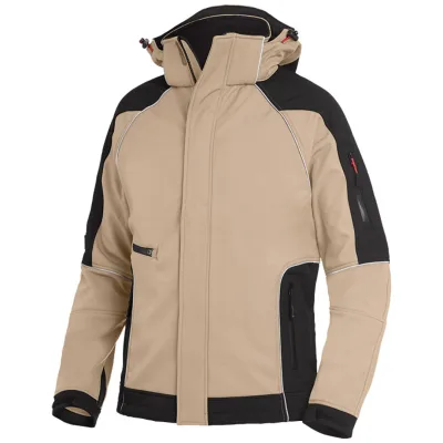 FHB Softshell-Jacke Walter 78518 Gr. M beige/schwarz