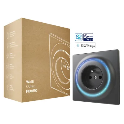 FIBARO Walli Outlet Typ E (Schwarz)
