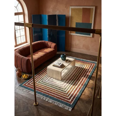 Flachgewebe-Teppich geometrisch Bunt 200 x 300 cm - FROND   Kadima