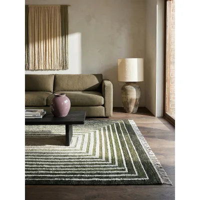 Flachgewebe-Teppich geometrisch Grün 200 x 300 cm - FROND   Kadima