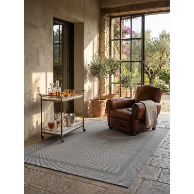 Flachgewebe-Teppich Pflegeleicht Grau 240x340 cm - BORNO   Kadima