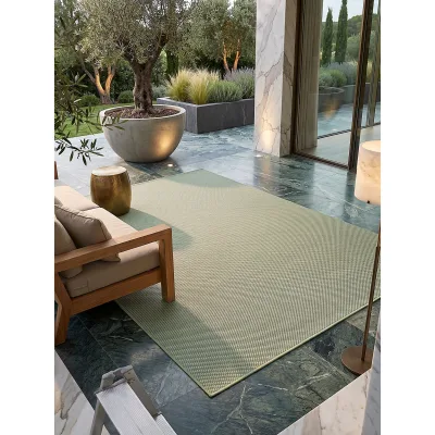 Flachgewebe-Teppich Pflegeleicht Grün 300x400 cm - BORNO   Kadima