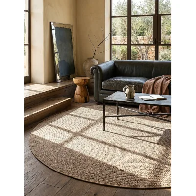 Flachgewebe-Teppich Pflegeleicht Natur 160x160 cm - CORDEV   Kadima