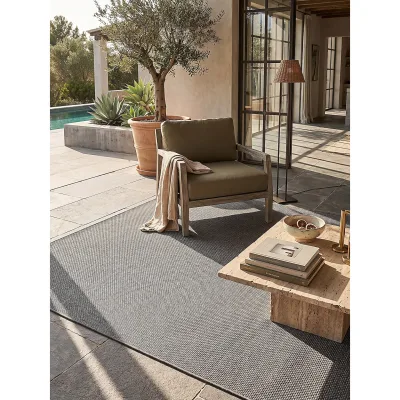 Flachgewebe-Teppich Polypropylen Anthrazit 240x340 cm - BORNO   Kadima
