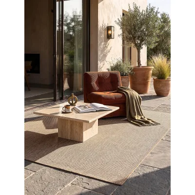Flachgewebe-Teppich Polypropylen Natur 160x220 cm - BORNO   Kadima