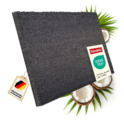floordirekt Fußmatte Kokos   Grau   17 mm