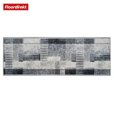 Floordirekt Teppich-Läufer auf Maß   Cordoba   Grautöne mit Muster   rutschfest & robust