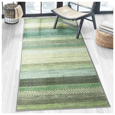 Floordirekt Teppich-Läufer auf Maß   Naxos   Grün-Blau