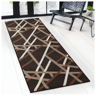 Floordirekt Teppich-Läufer nach Maß   Printed   Braun mit Streifen
