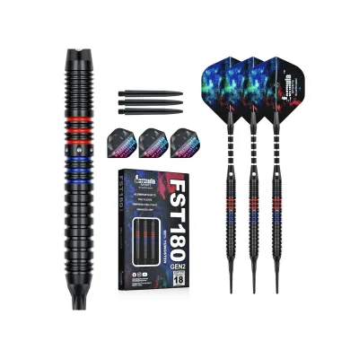 Formula FST180 GEN2 Black Blue Red Rings Softtip Dartset 18g Softdarts