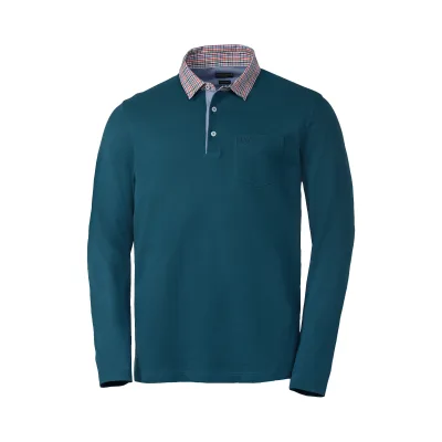 Franco Bettoni Herren Poloshirt mit Hemdkragen langarm